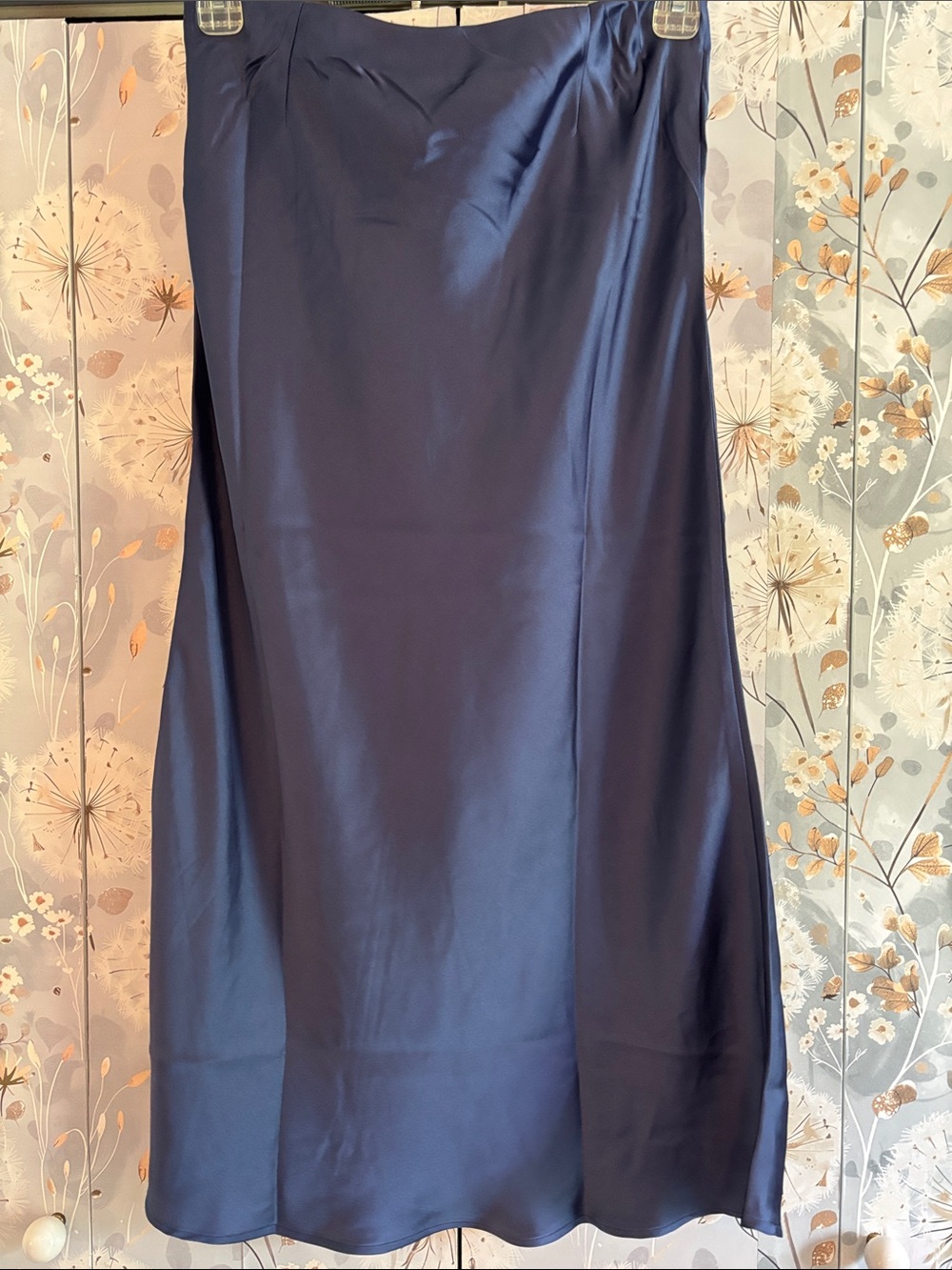Double Zero Midnight Blue Satin Slip Skirt - Picture 3 of 6